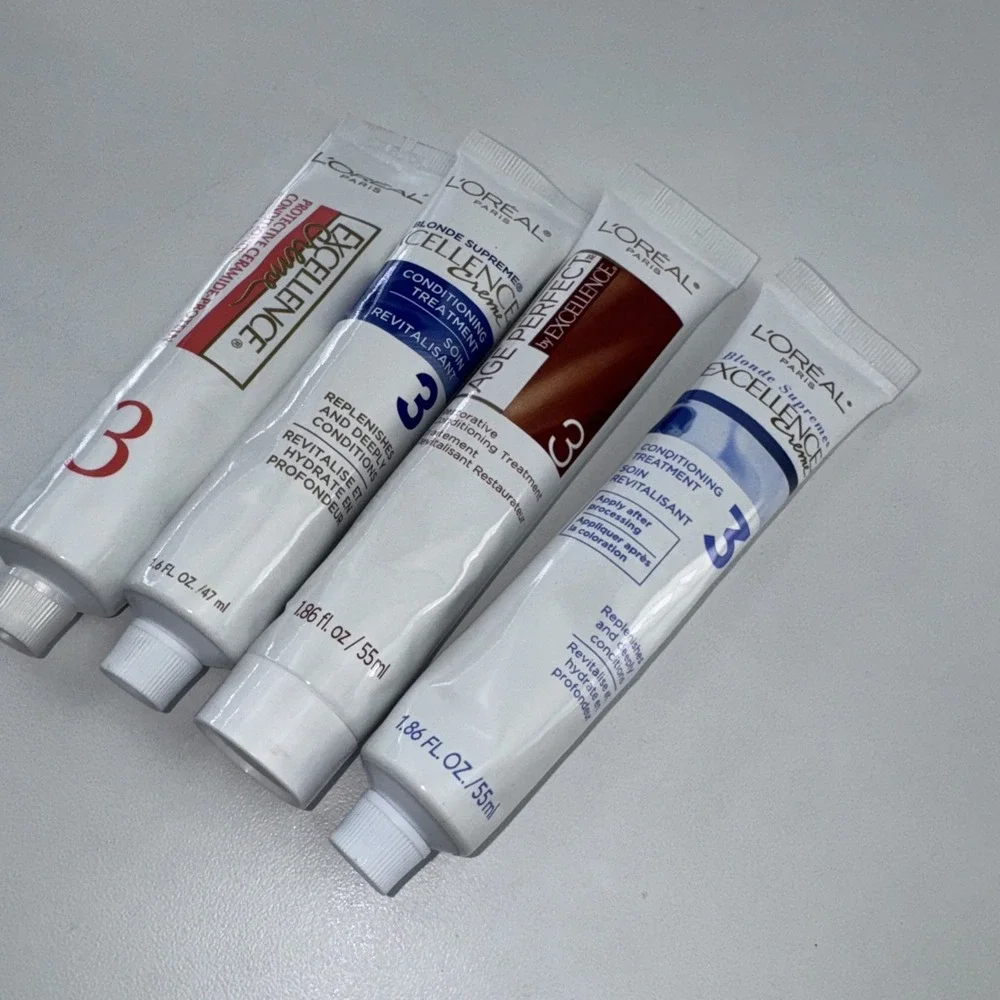 4 X Loreal Paris Excellence Creme Conditioning Hair Treatment #3 Tube Age Perfec